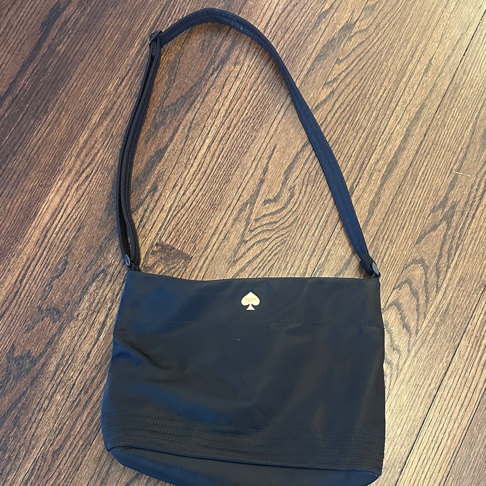 kate spade Black Nylon Crossbody with Gold Logo